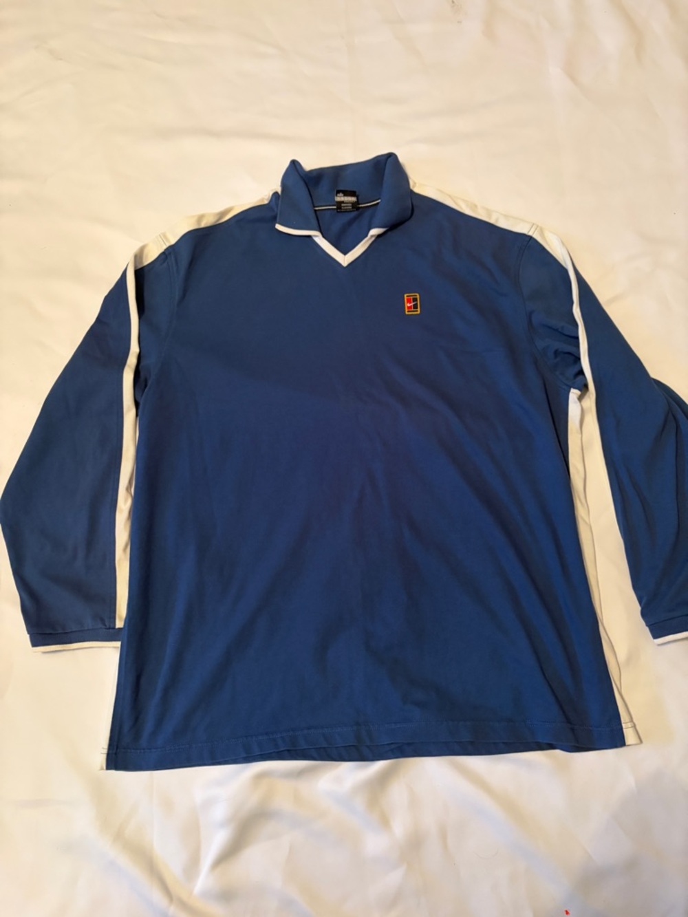 Nike Blue Long Sleeve Polo with White Trim